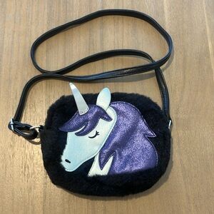 🦄 Black Faux Fur Unicorn Purse GUC